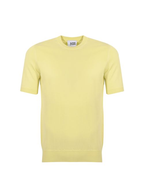 Maglia girocollo in filato di cotone Lime Alpha studio | AU-5002C1012